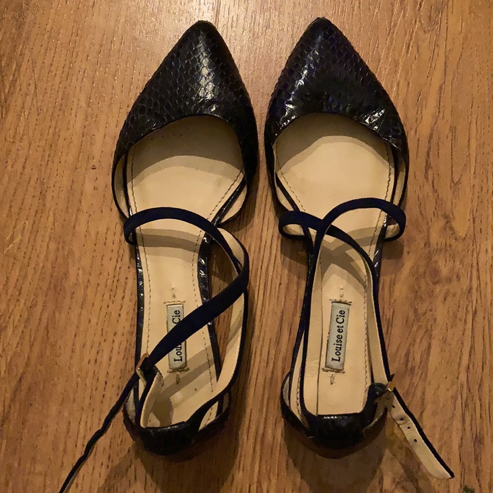Blue Snakeskin Louise et Cie crossover Flats